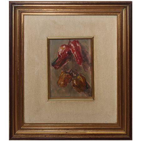 Vincenzo Marano (Acicastello 1938-2016)  - Faesite raffigurante Peperoni gialli e rossi