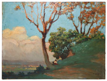 Paesaggio con coppia sotto gli alberi, Primi 20° secolo