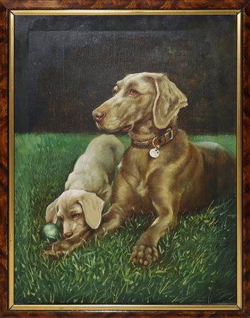 Coppia di cani, 20° secolo painter