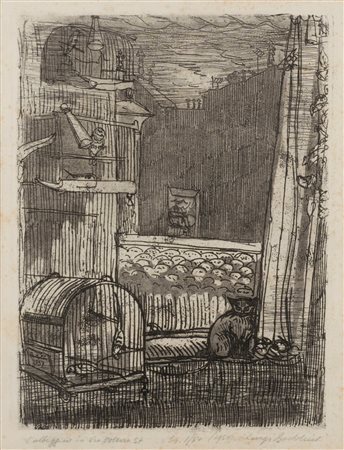 Luigi Bartolini (Cupramontana 1892-Roma 1963)  - L'albeggiare in via Oslavia 37, 1957/'58