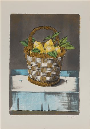 Bruno Caruso (Palermo 1927-Roma 2018)  - Cesta di limoni