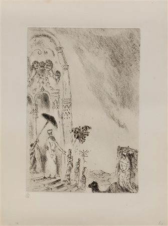 Marc Chagall (Lezna 1887-Saint Paul de Vence 1985)  - La Reine de Seba (dalla cartella La Bibbia), 1931/'39 - 1956