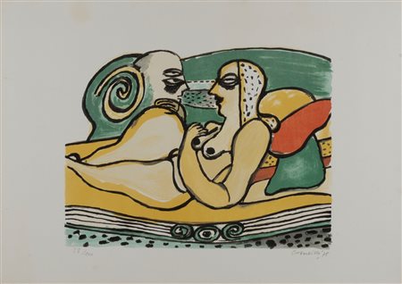 Corneille (Guillaume Cornelis Van Beverloo, Liegi 1922-Auvers-sur-Oise 2010)  - Amanti, 1975