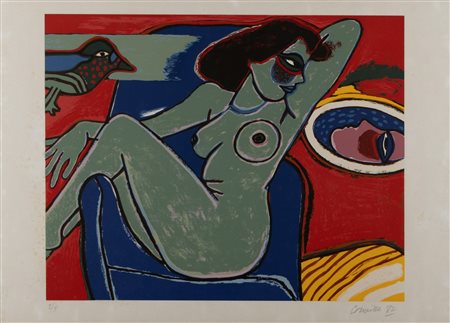 Corneille (Guillaume Cornelis Van Beverloo, Liegi 1922-Auvers-sur-Oise 2010)  - Nudo