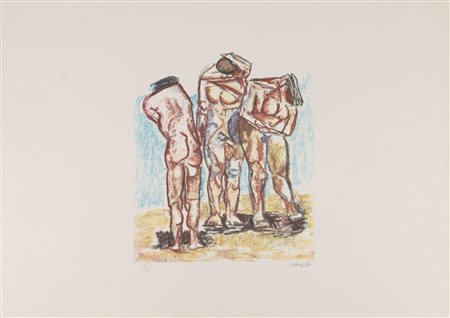 Fausto Pirandello (Roma 1899-1975)  - Bagnanti