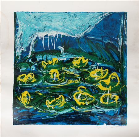 Mario Schifano (Homs 1934-Roma 1998)  - Gigli d'acqua