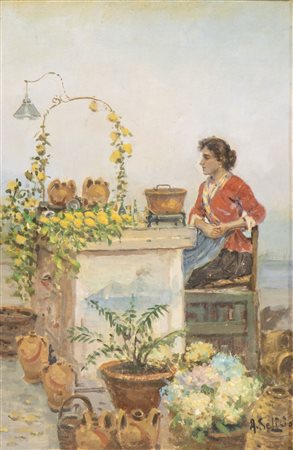 ARNALDO DE LISIO (Castelbottaccio 1869-Napoli 1949), Venditrice di limoni
