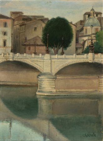 CARLO SOCRATE (Mezzanabigli 1889-Roma 1967), Ponte Mazzini a Roma