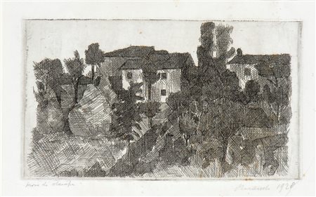 GIORGIO MORANDI (Bologna 1890-1964), Il Poggio di sera (recto), Il Poggio al mattino (verso)