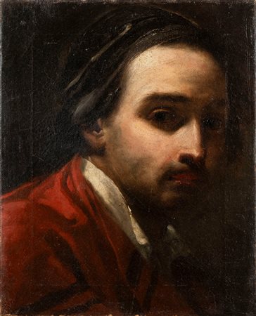 Scuola emiliana, fine secolo XVIII - Ritratto di giovane uomo con berretto