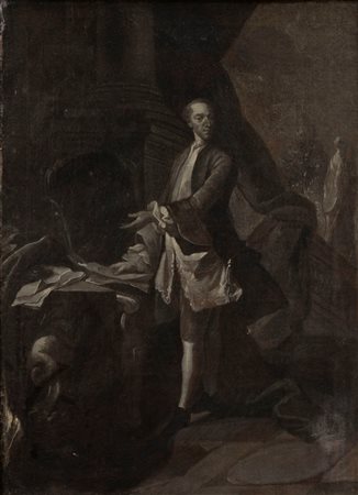 Joseph Highmore (Londra 1692-Canterbury 1780)  - Ritratto di gentiluomo, en grisaille
