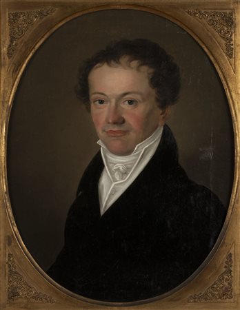 Scuola italiana, secolo XIX - Ritratto di gentiluomo a mezzo busto