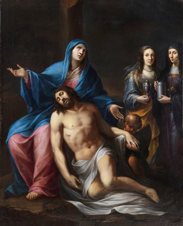 Scuola dell'Italia centrale, metà del secolo XVIII - Pietà con due sante