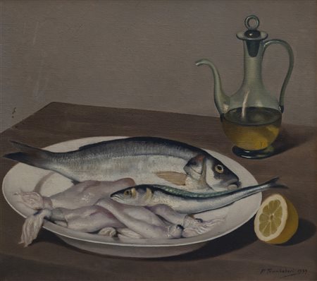 TROMBADORI FRANCESCO (1886 - 1961) - Natura morta con pesci.