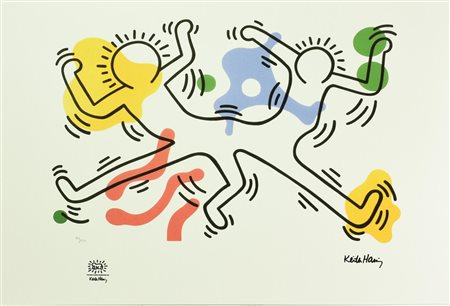 D'apres Keith Haring UNTITLED foto-litografia, cm 50x70; es. 123/150 firma in...