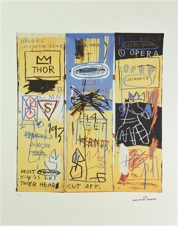 D'apres Jean Michel Basquiat UNTITLED foto-litografia, cm 70x50; es. 100/250...