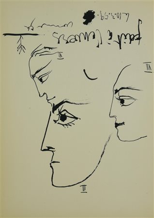 After Pablo Picasso SENZA TITOLO stampa tipografica, cm 37x26,5