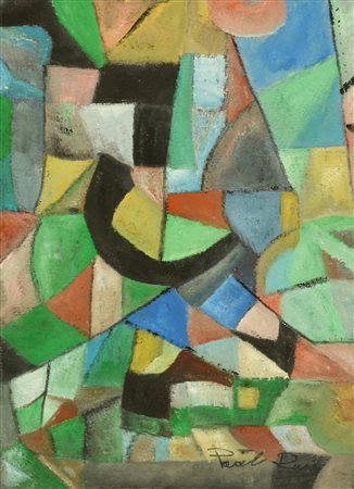 Paul Rene' SENZA TITOLO olio su tela applicata su cartone, cm 35x25 firma