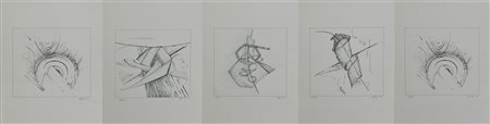 Clelia Aglieri SENZA TITOLO, 1991 quattro litografie piu' una senza...