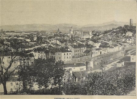 Anonimo VEDUTA CITTADINA incisione su carta, cm 19x24