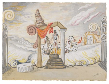 GIORGIO DE CHIRICO 1888 - 1978 PROTÉE signed, gouache and pencil on paper....