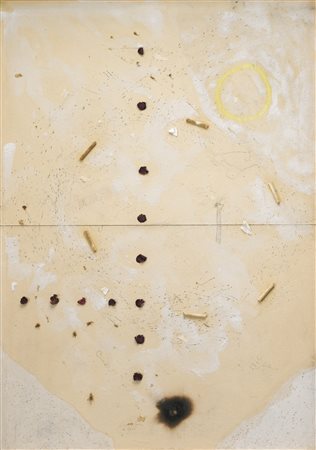 PIER PAOLO CALZOLARI N. 1943 SENZA TITOLO signed and dated 1966, salt,...