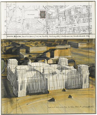 CHRISTO E JEANNE-CLAUDE N. 1935 E 1935-2009 WRAPPED REICHSTAG (PROJECT FOR...