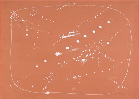 LUCIO FONTANA 1899 - 1968 CONCETTO SPAZIALE signed and dated 55, tempera on...