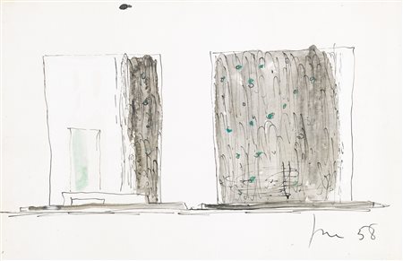 LUCIO FONTANA 1899 - 1968 STUDIO PER LA CAPPELLA MELANDRI signed and dated...