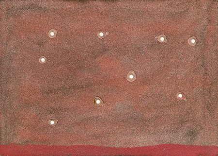 GIULIO TURCATO 1912-1995 TRANQUILLANTI acrylic, sand and compress on canvas....