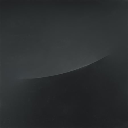 TURI SIMETI N. 1929 PARTICOLARE DI OVALE IN NERO acrylic on shaped canvas....