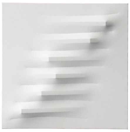 AGOSTINO BONALUMI 1935-2013 BIANCO signed ad dated 74 on the reverse, shaped...