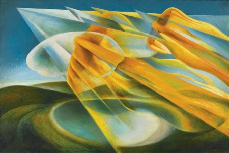 ROBERTO MARCELLO BALDESSARI 1894-1965 VELOCITÀ SUL LAGO signed with...