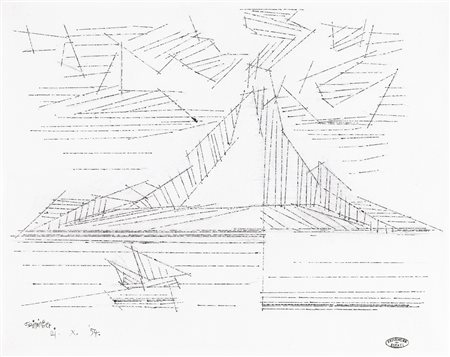 LYONEL FEININGER 1871 - 1956 MARINA signed and dated 21.X.'54, ink, pen and...
