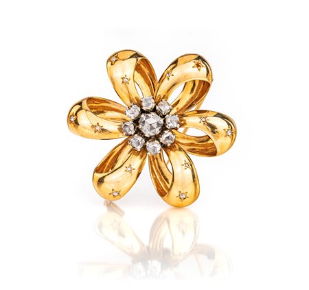 Spilla in oro e diamanti