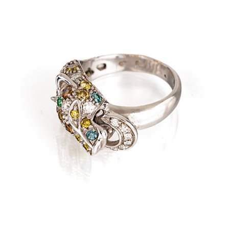 Anello animalier in oro e brillanti