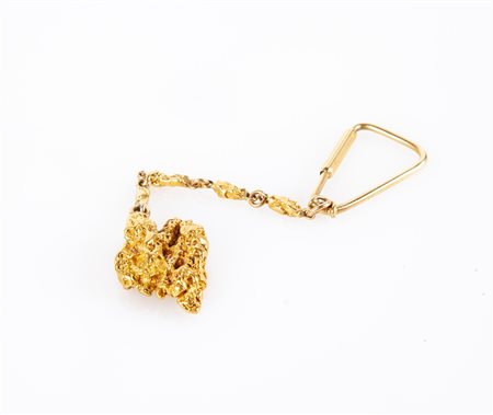 Portachiavi in oro con pepita
