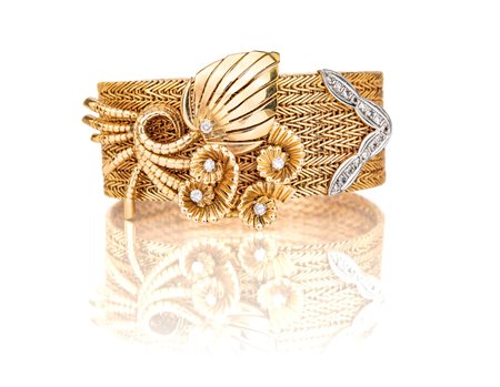 Bracciale a fibbia in oro e brillanti