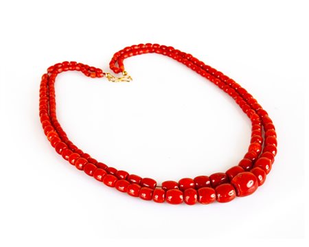 Collana a 2 fili di corallo