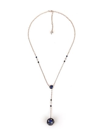 Pendente in oro bianco zaffiri e brillanti