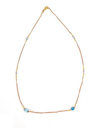 Girocollo in oro e acquamarine