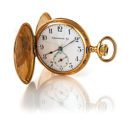 Orologio da tasca a remontoir a savonette in oro