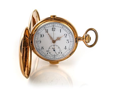 Anonimo - Orologio da tasca in oro 18 kt, savonette, ripetizione ore e quarti