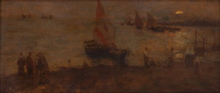Pietro Fragiacomo Trieste 1856 - Venezia 1922 Sulla spiaggia
