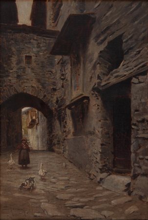 Sallustio Fornara Milano 1852-1922 Via di paese