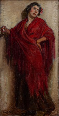 Angelo Morbelli Alessandria 1853 - Milano 1919 Lo scialle rosso
