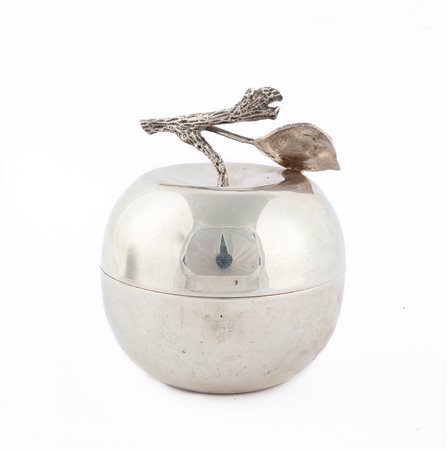 Contenitore in argento a forma di mela