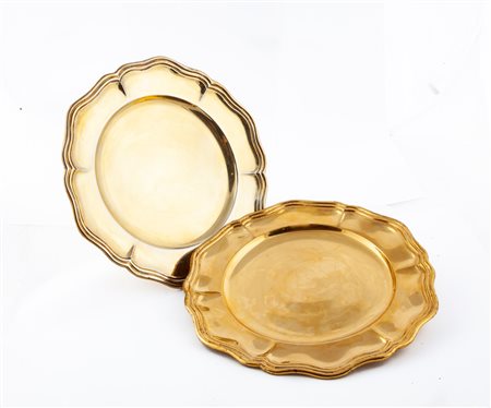 Dodici piatti da dolce in argento dorato, Anni Trenta