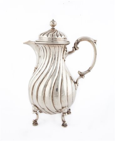 Caffettiera in argento a torchon, Germania, fine XIX/inizi XX secolo