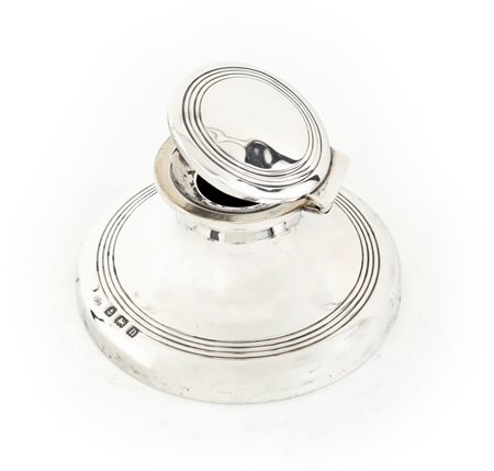 Piccolo calamaio in argento appesantito, epoca Giorgio V, Birmingham 1912